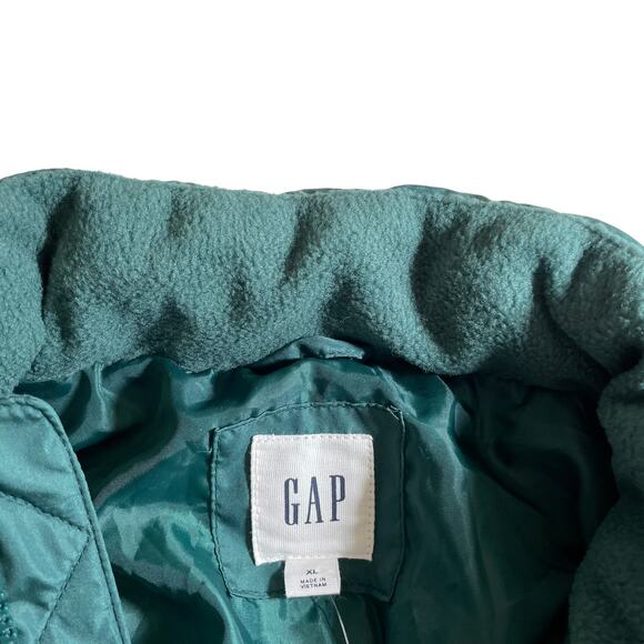 NWT GAP Womens Full ZIp Puffer Quilted Coat Jacket Teal Size XL Gorpcore Outdoor - Picture 5 of 7